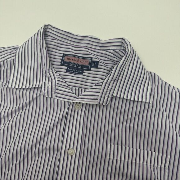 Vineyard Vines Other - Vineyard‎ Vines XL Men's Purple Striped Taylor Whale Shirt Long Sleeve Button Up